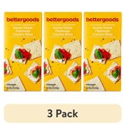 (3 pack) bettergoods California Sourdough Sweet Onion Flatbread Cracker Bites, 7 oz