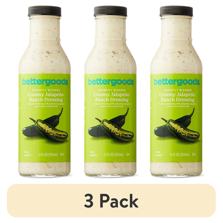 3 pack) bettergoods Creamy Jalapeno Ranch Dressing, 12 fl oz - Walmart.com