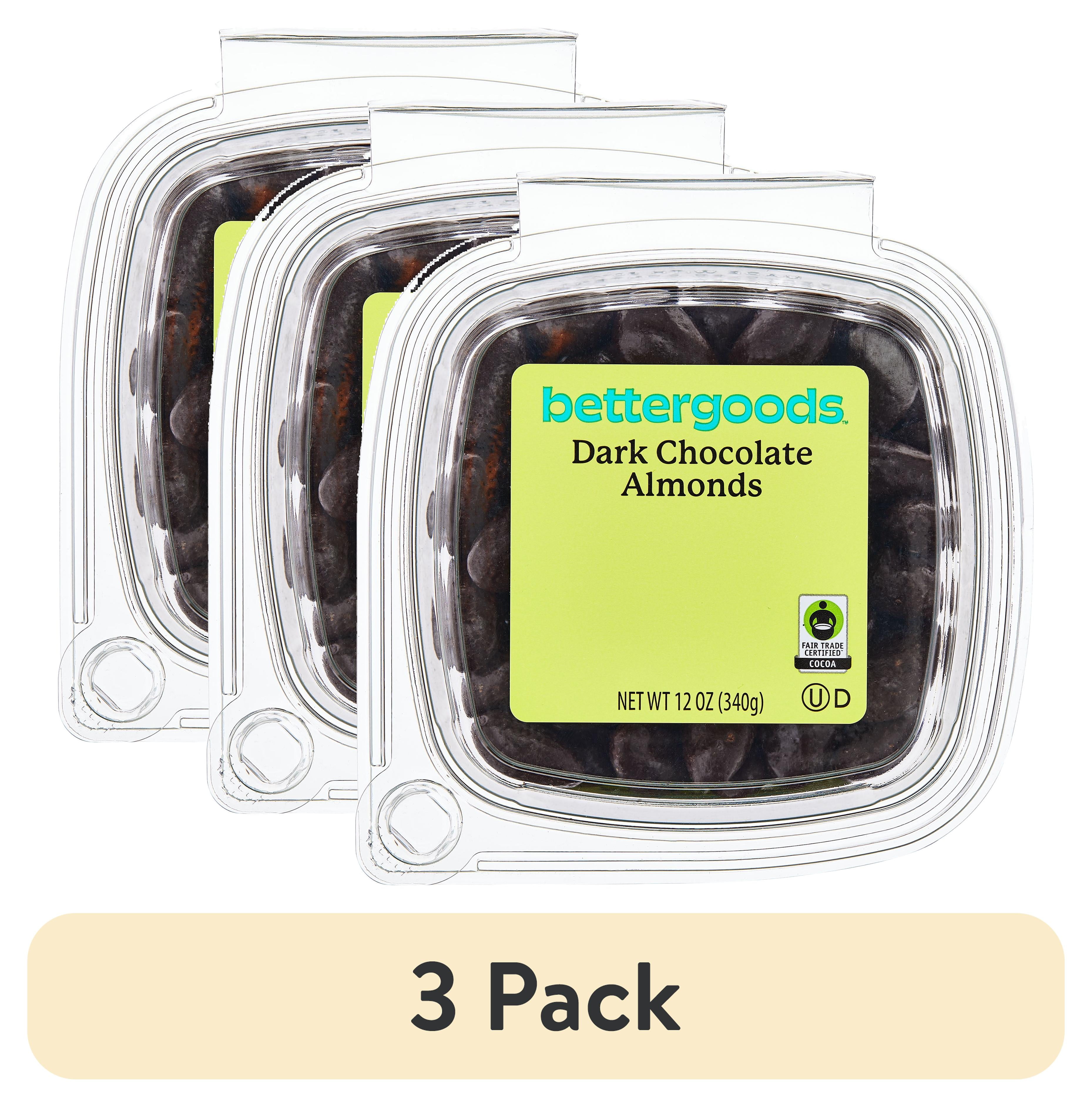 (3 pack) bettergoods Dark Chocolate Almonds, 12 oz