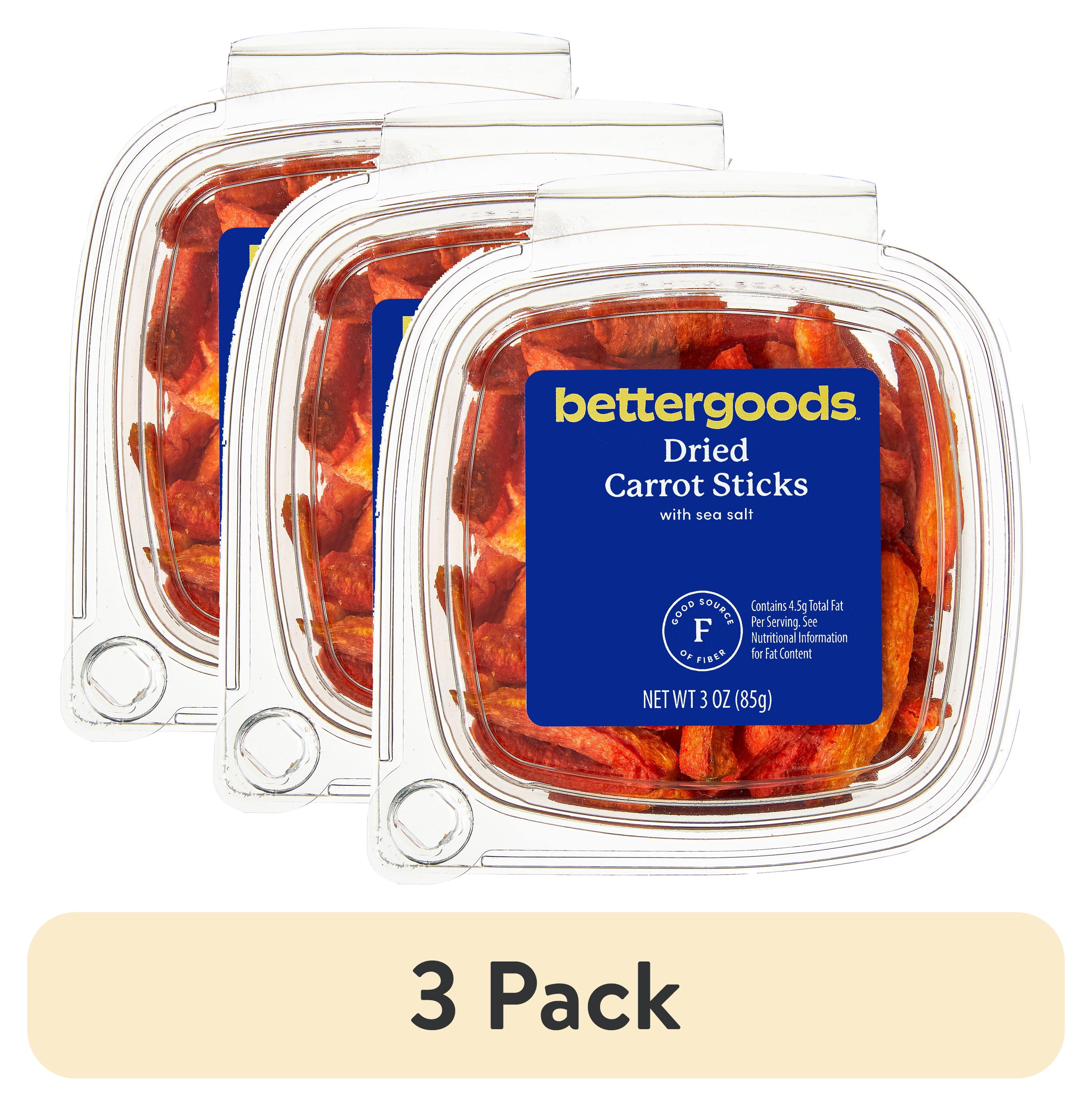(3 pack) bettergoods Dried Carrot Sticks with Sea Salt, 3 oz