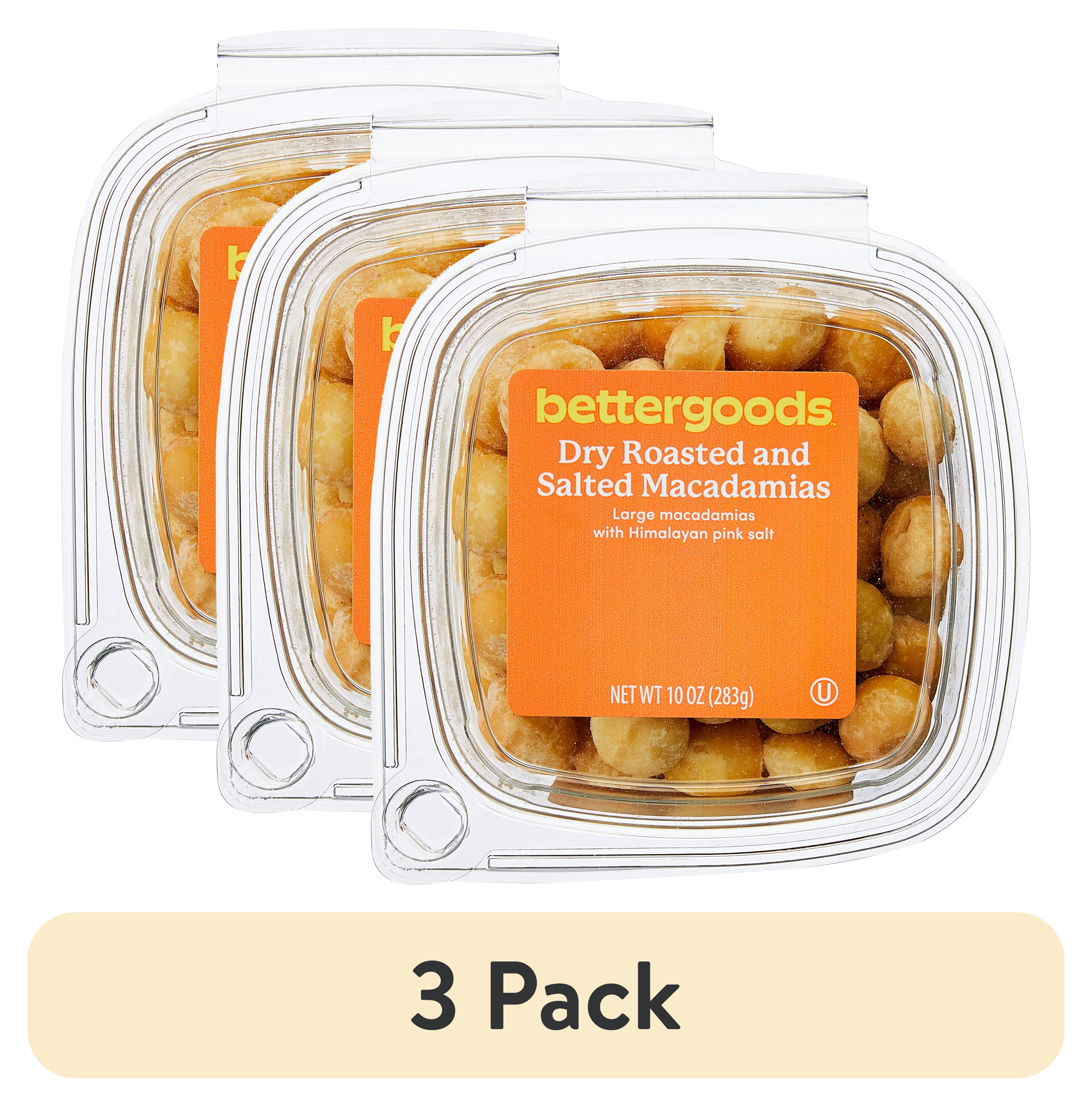 (3 pack) bettergoods Dry Roasted and Salted Macadamias, 10 oz