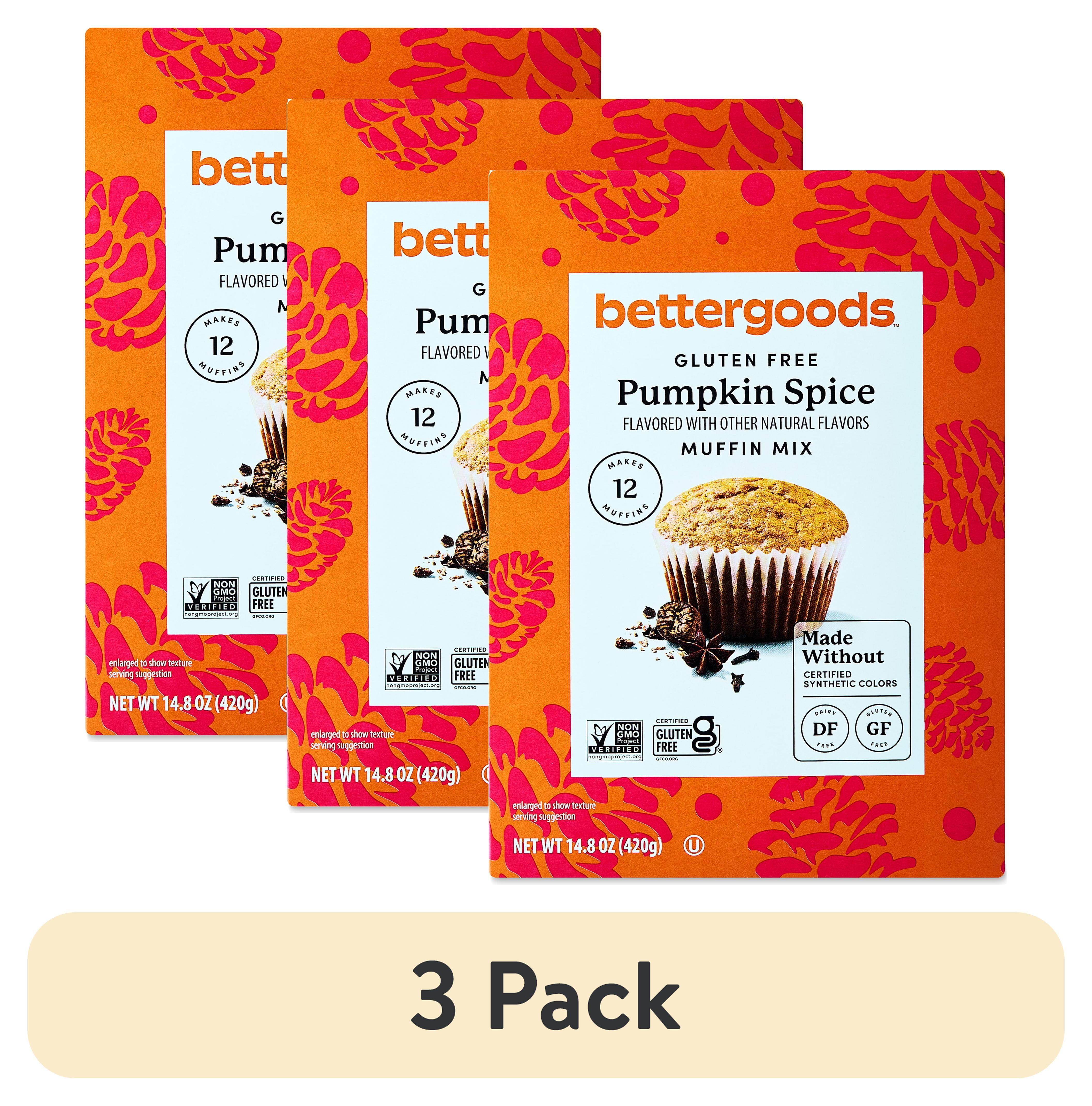 (3 pack) bettergoods Gluten Free Pumpkin Spice Muffin Mix, 14.8 oz