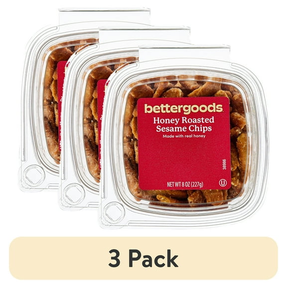 (3 pack) bettergoods Honey Roasted Sesame Chips, 8 oz