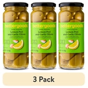 (3 pack) bettergoods Lemon Peel and Garlic Olives, 7 oz