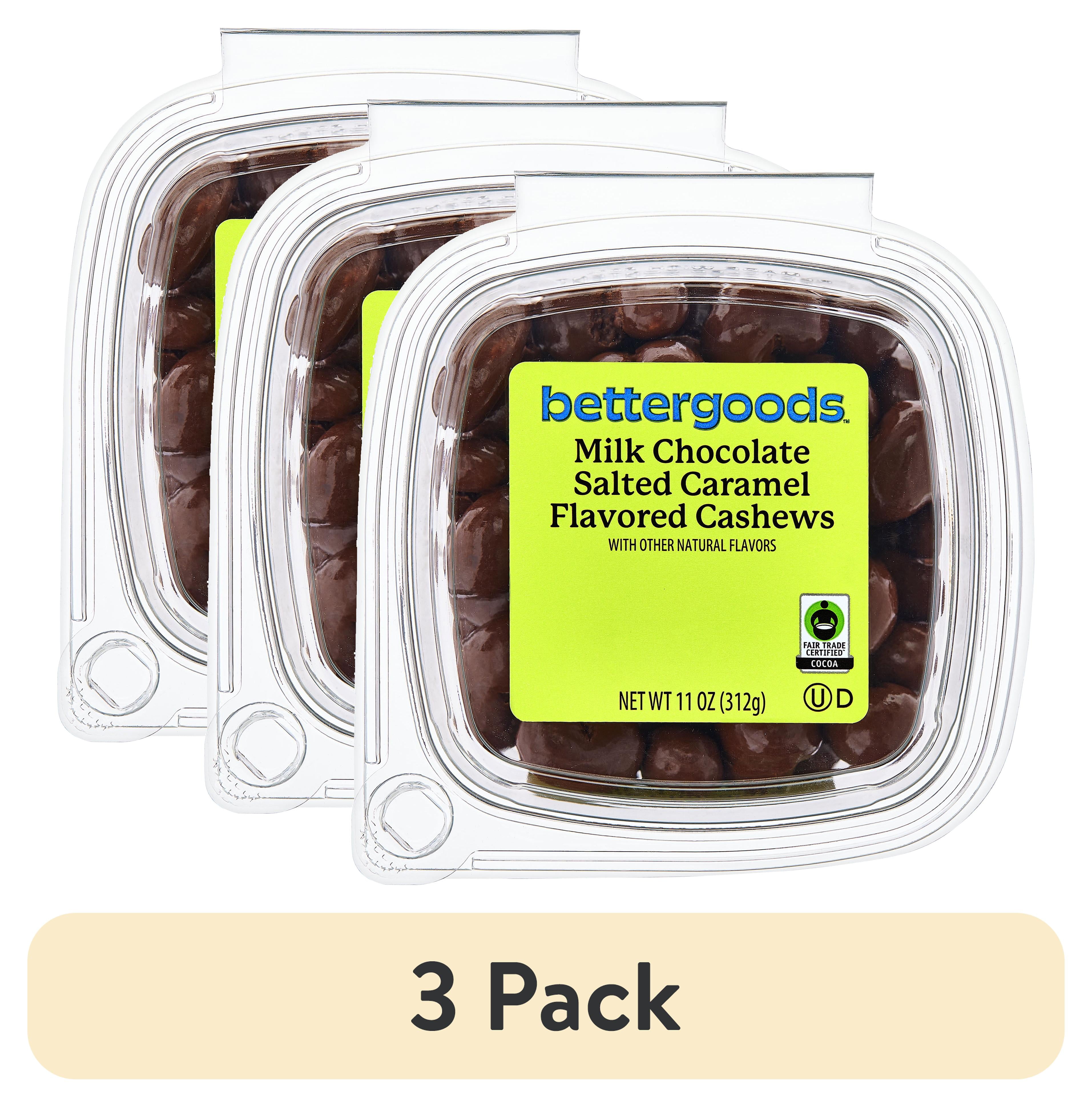 (3 pack) bettergoods Milk Chocolate Salted Caramel Flavored Cashews, 11 oz