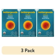 (3 pack) bettergoods Organic Free Range Chicken Bone Broth, 16.9 oz Carton