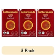 (3 pack) bettergoods Organic Grass Fed Beef Bone Broth, 16.9 oz Carton