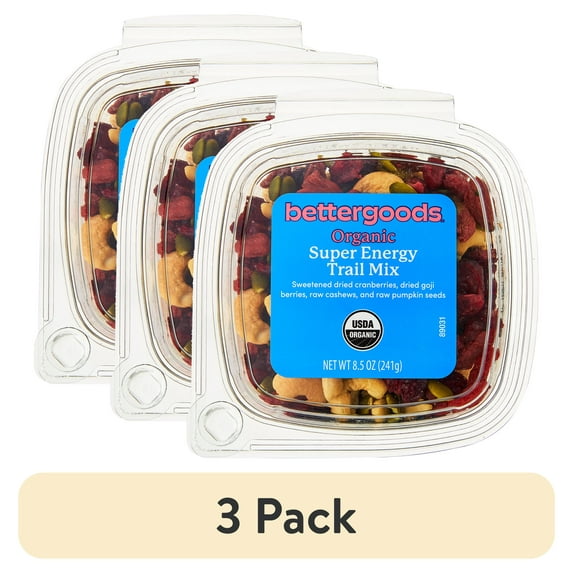 (3 pack) bettergoods Organic Super Energy Trail Mix, 8.5 oz