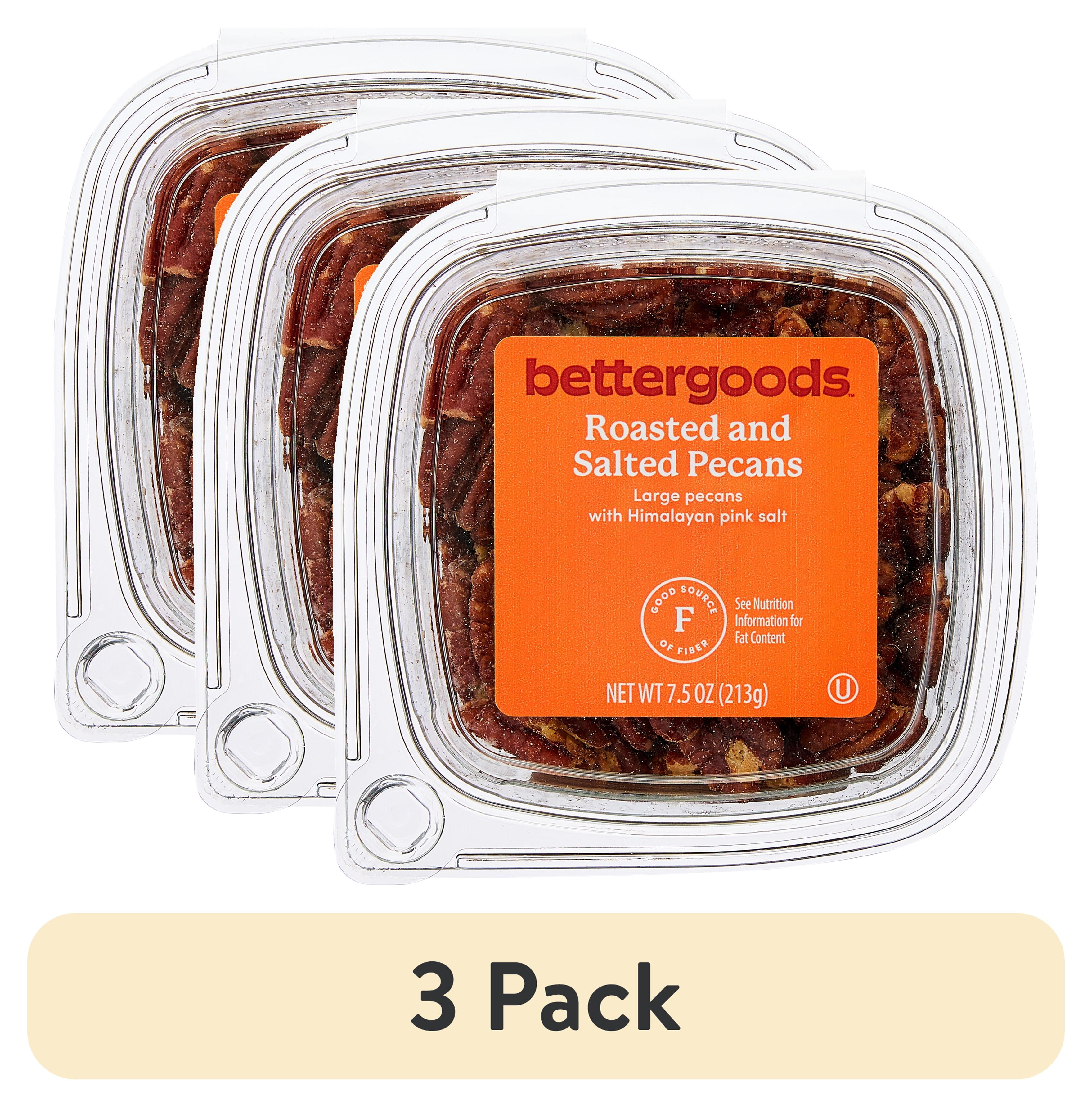(3 pack) bettergoods Roasted and Himalayan Salted Pecans, 7.5 oz