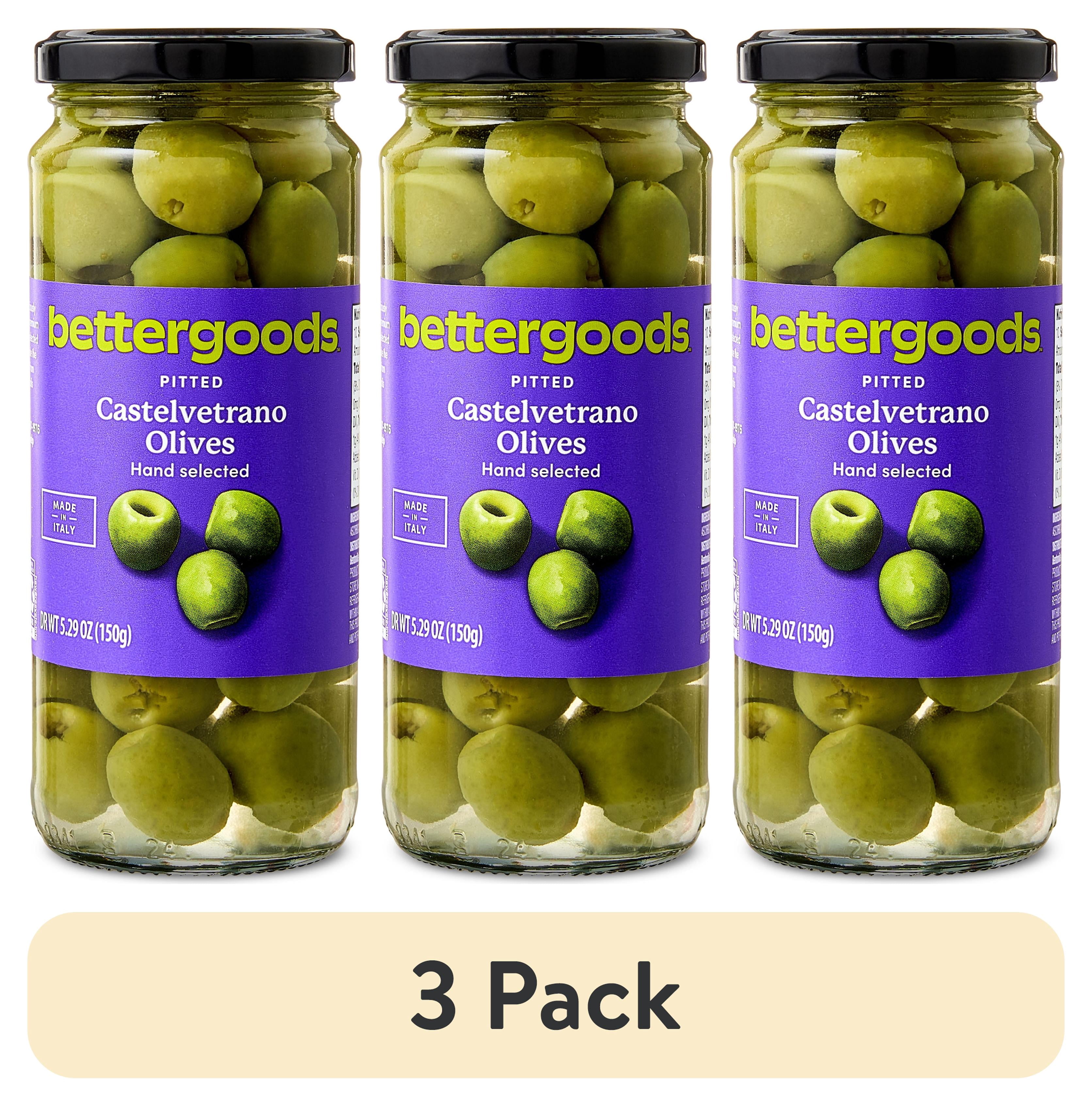 (3 pack) bettergoods Pitted Castelvetrano Olives, 5.29 oz Jar
