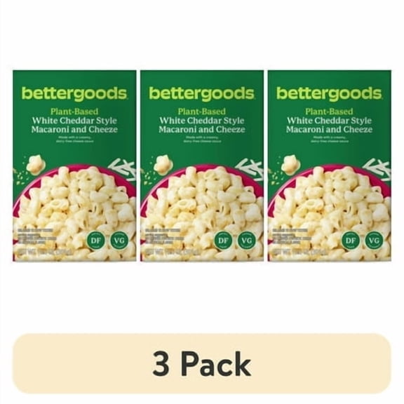 (3 pack) bettergoods Plant-Based White Cheddar Style Macaroni and Cheeze, 10.6 oz