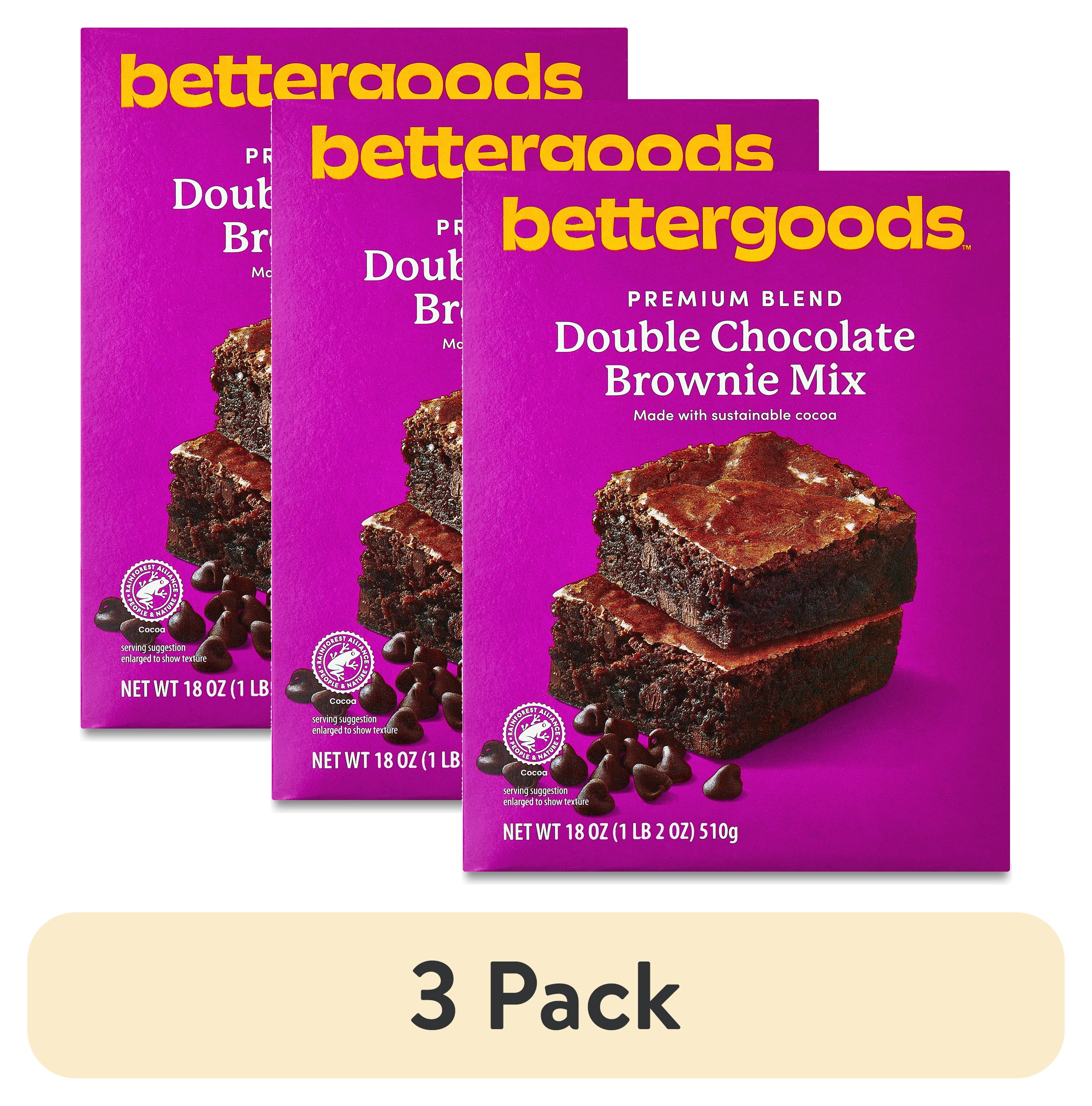 (3 pack) bettergoods Premium Blend Double Chocolate Brownie Mix, 18 oz