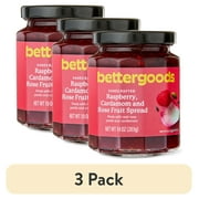(3 pack) bettergoods Raspberry, Cardamom and Rose Fruit Spread, 10 oz