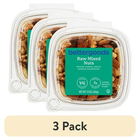 (3 pack) bettergoods Raw Mixed Nuts, 10 oz