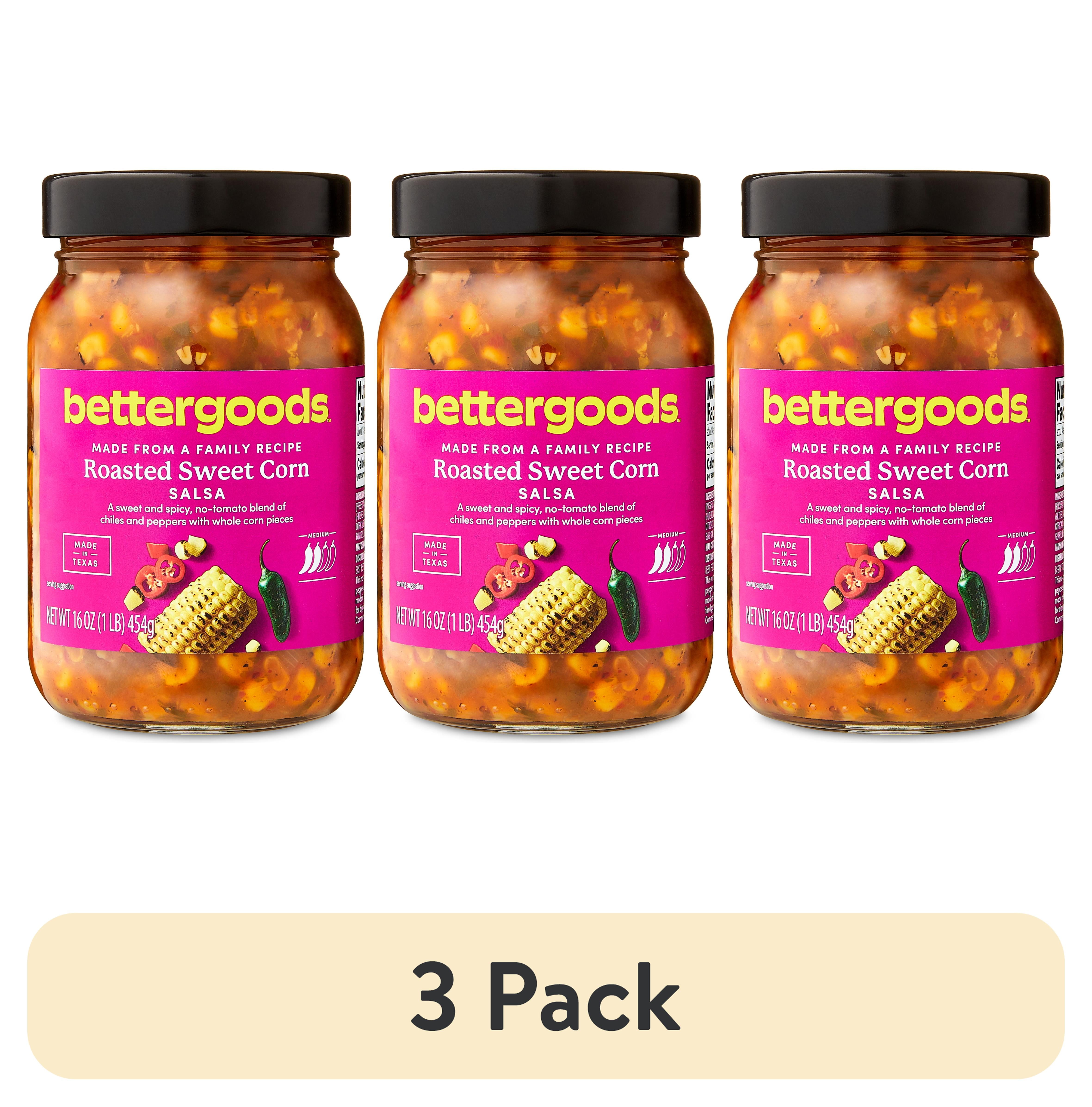 (3 pack) bettergoods Roasted Sweet Corn Salsa, Medium, 16 oz Jar