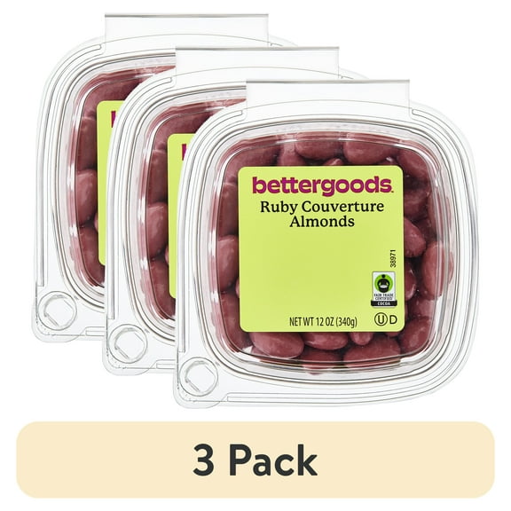 (3 pack) bettergoods Ruby Couverture Almonds, 12 oz