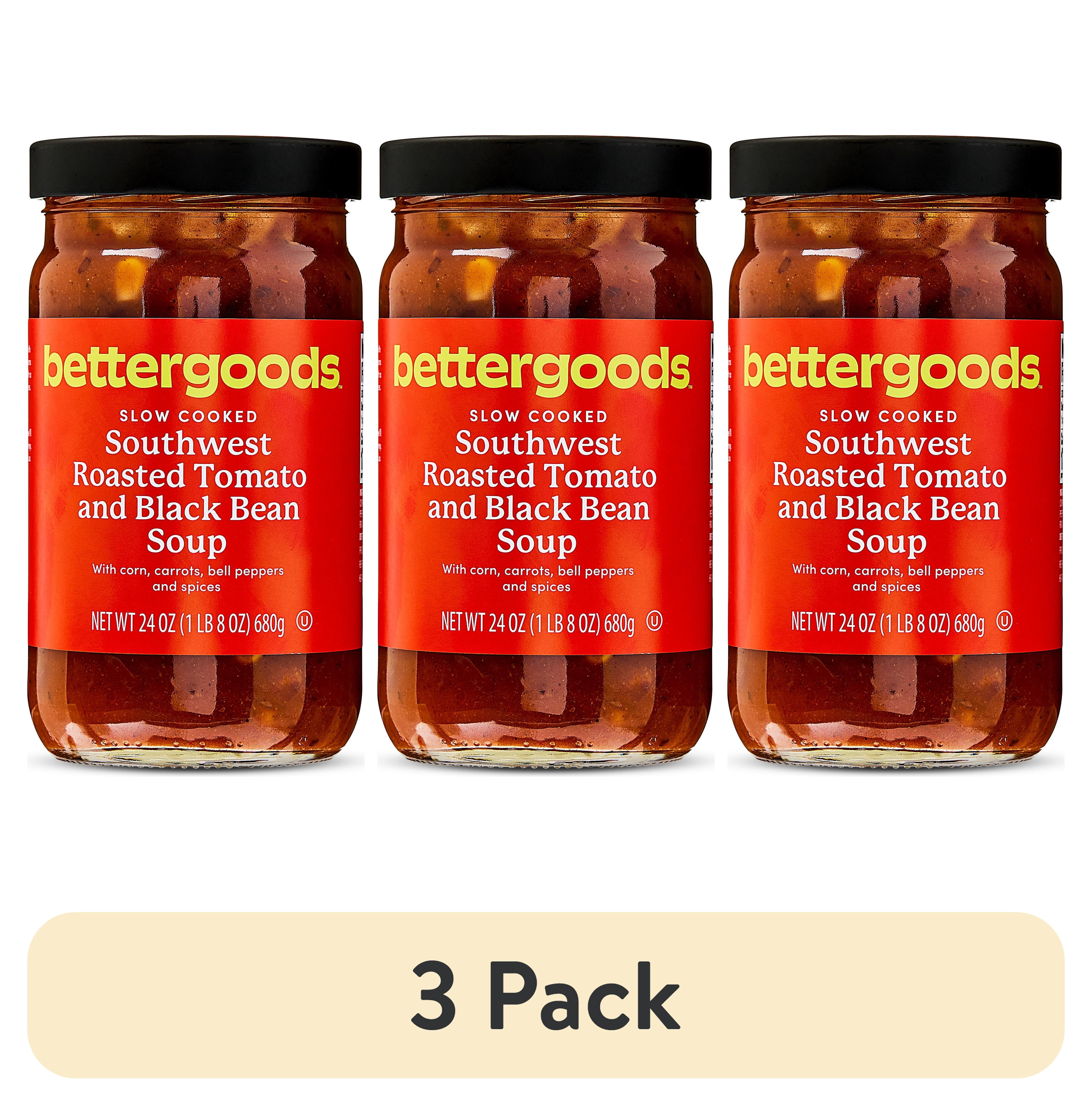 (3 pack) bettergoods Slow Cooked Southwest Roasted Tomato Black Bean Soup, 24 oz