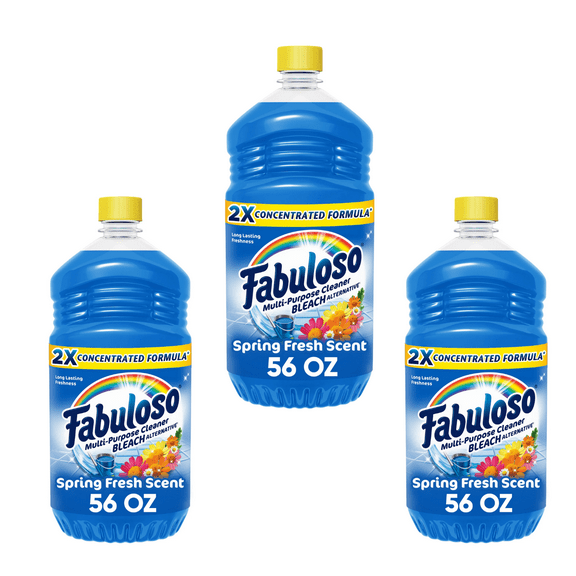 3 pack bottles  Fabuloso Multi-Purpose Cleaner Bleach Alternative Spring Fresh Scent( 56 oz  x 3 )