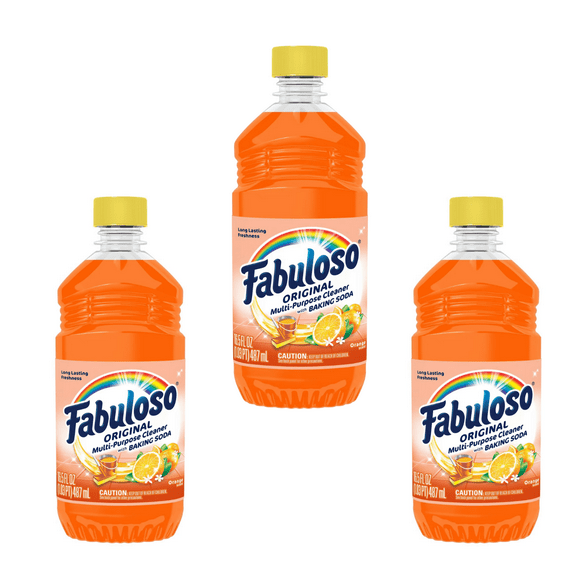 3 pack bottles  Fabuloso Original Orange Scent Multi-Purpose Cleaner (16.5 oz x 3 )