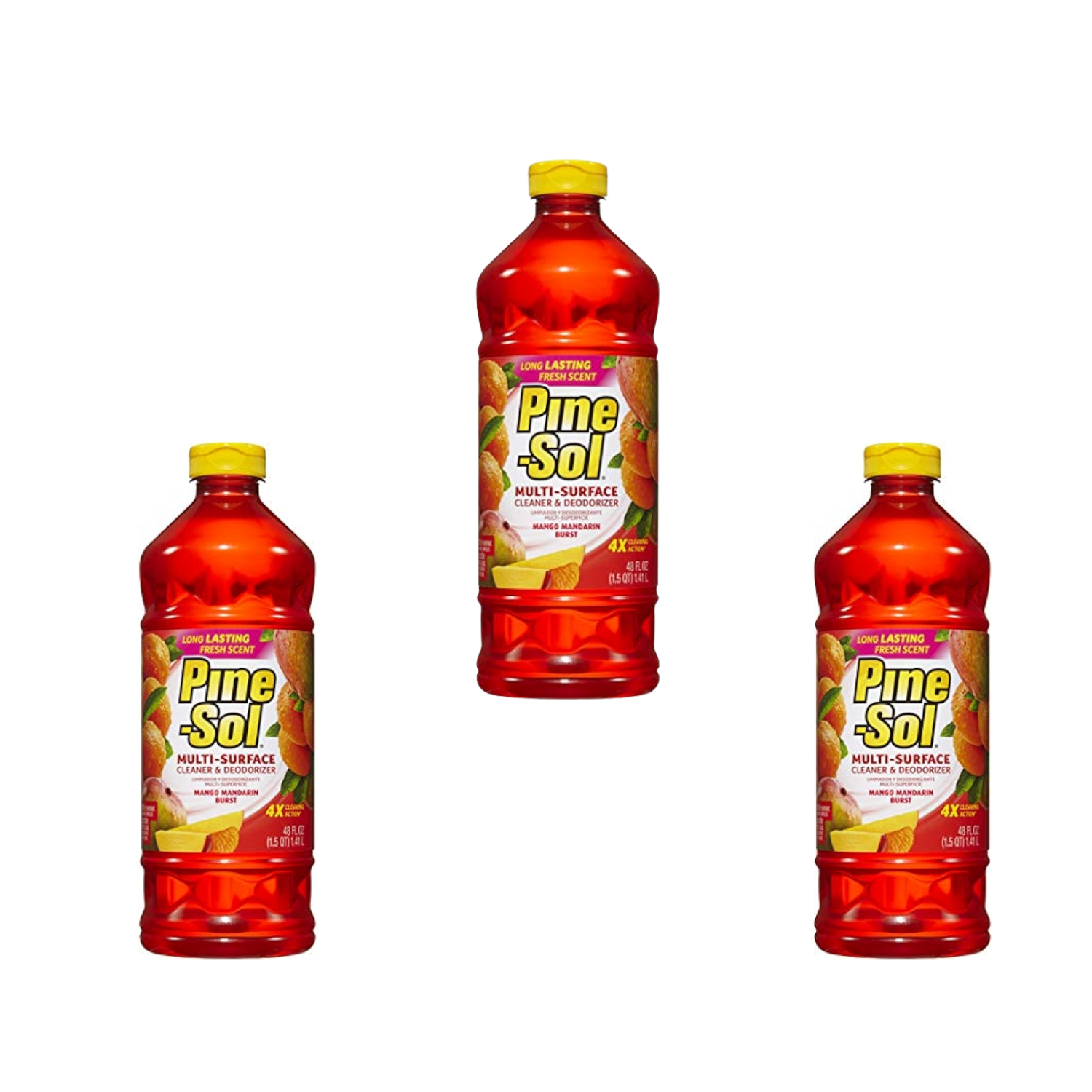 3 pack bottles  Pine-Sol Mandarin Sunrise Multi-Surface Cleaner( 28 oz x 3)