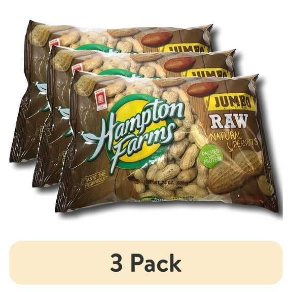(3 pack) JUMBO RAW IN-SHELL PEANUTS (24 OZ.) (Jumbo) GREAT FOR BOILING