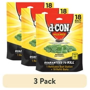 (3 pack) d-CON Refillable Corner Fit Mouse Bait Station, 1 Trap, 18 Baits