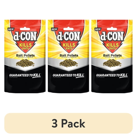 (3 pack) d-Con Rat Killer Bait Pellets, 8 oz