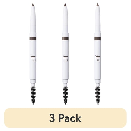 (3 pack) e.l.f. Instant Lift Brow Pencil, Deep Brown, 0.006 oz