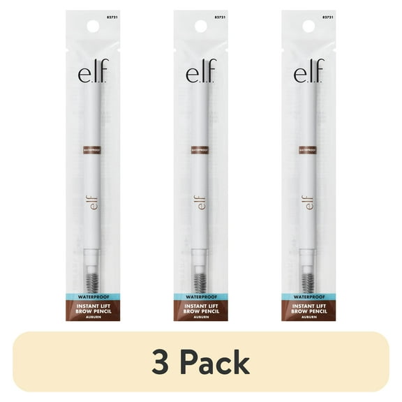 (3 pack) e.l.f. Instant Lift Waterproof Brow Pencil, Auburn, 0.008oz