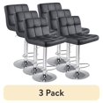 thumbnail image 1 of (3 pack) edx Bar Stools Set of 2 with PU Leather, Swivel High Back Bar Stools for Kitchen Island, Bar Stools, Black, 1 of 11
