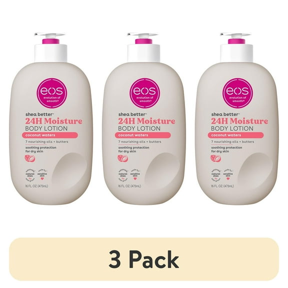 (3 pack) eos Shea Better Body Lotion - Coconut Waters, Made for Dryness, 16 fl oz.