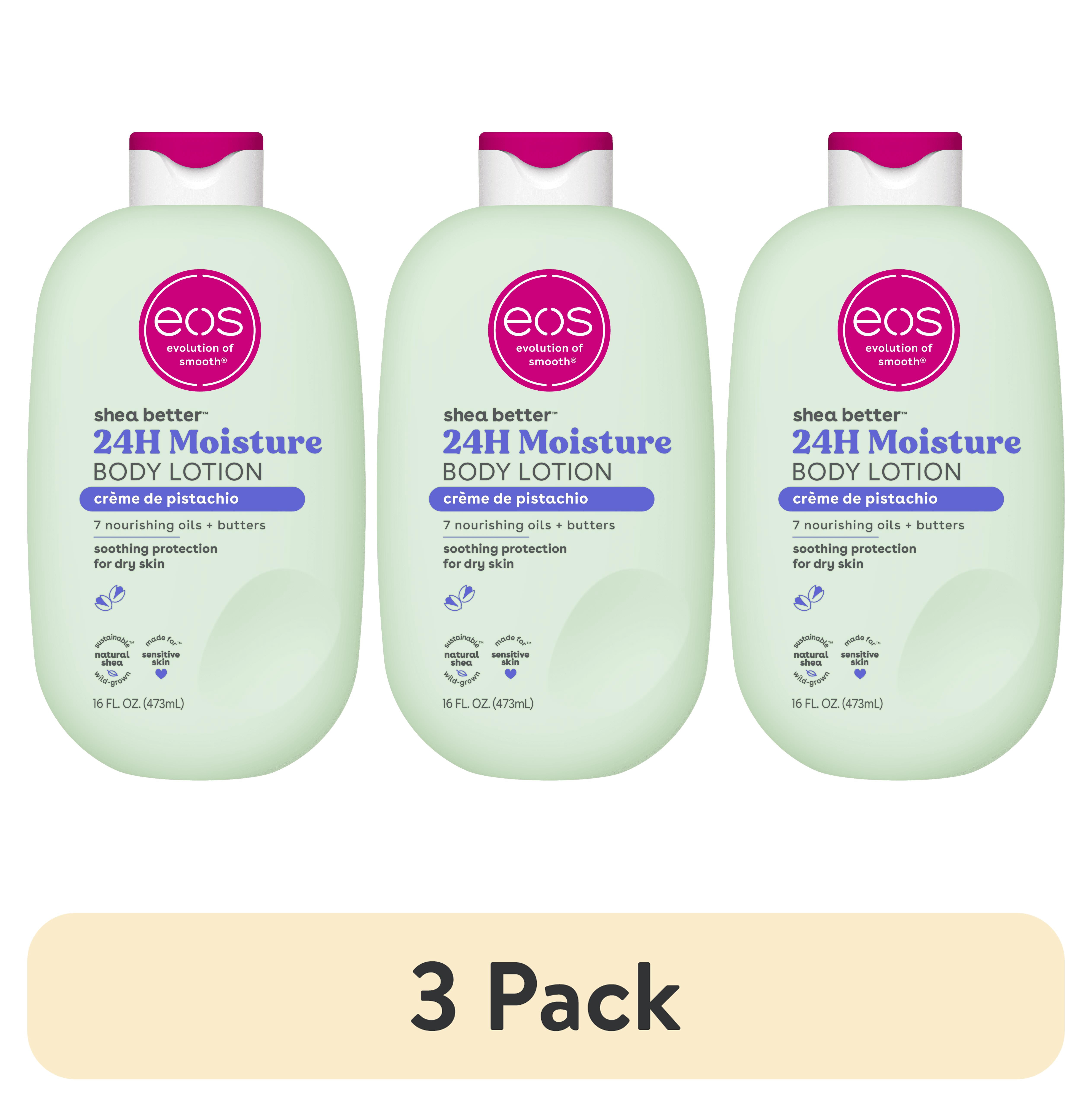 (3 pack) eos Shea Better Body Lotion- Creme de Pistachio, Soothes Dry Skin, 16 fl oz