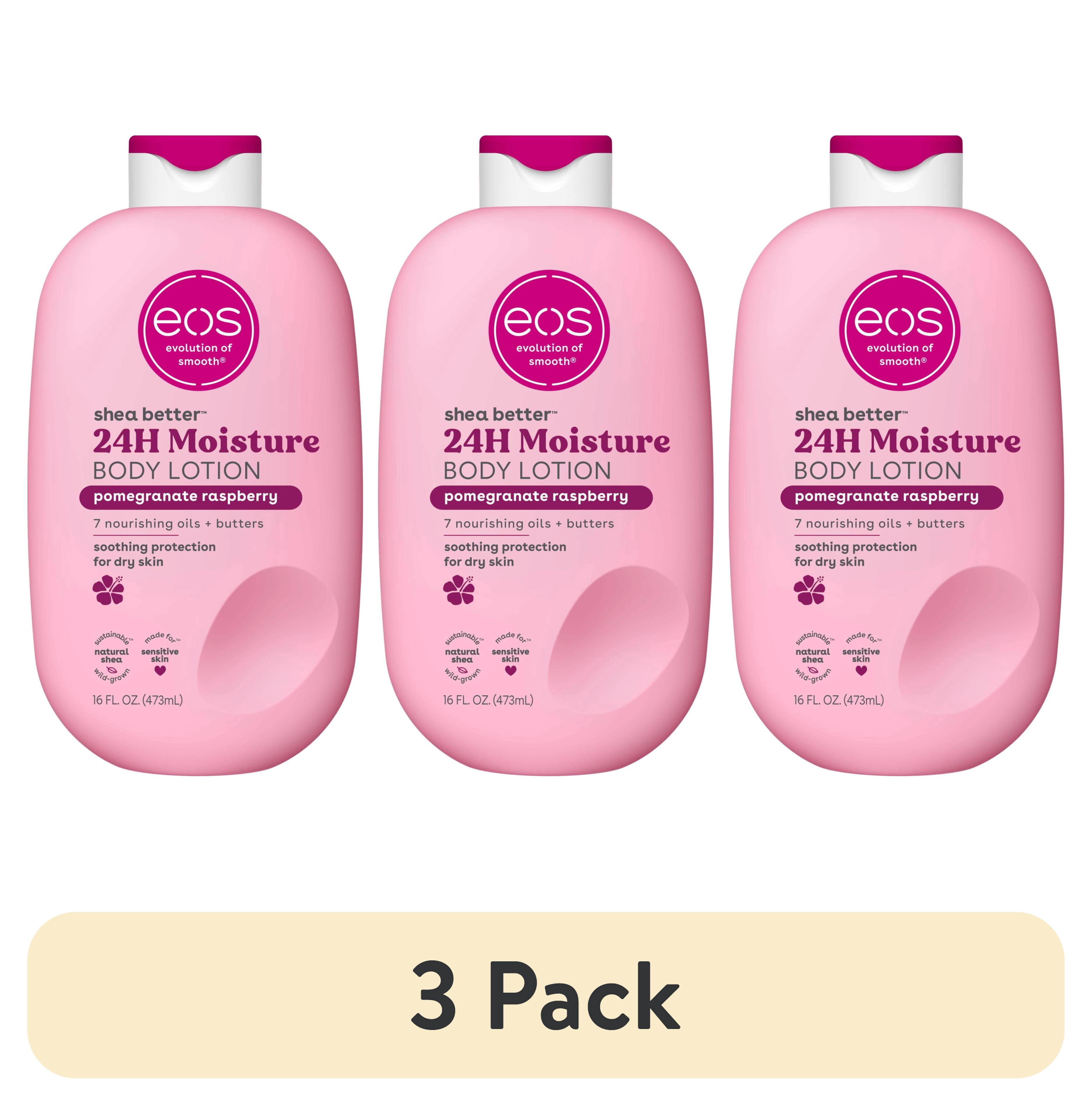 (3 pack) eos Shea Better Body Lotion - Pomegranate Raspberry, for Dry Skin, 16 fl oz