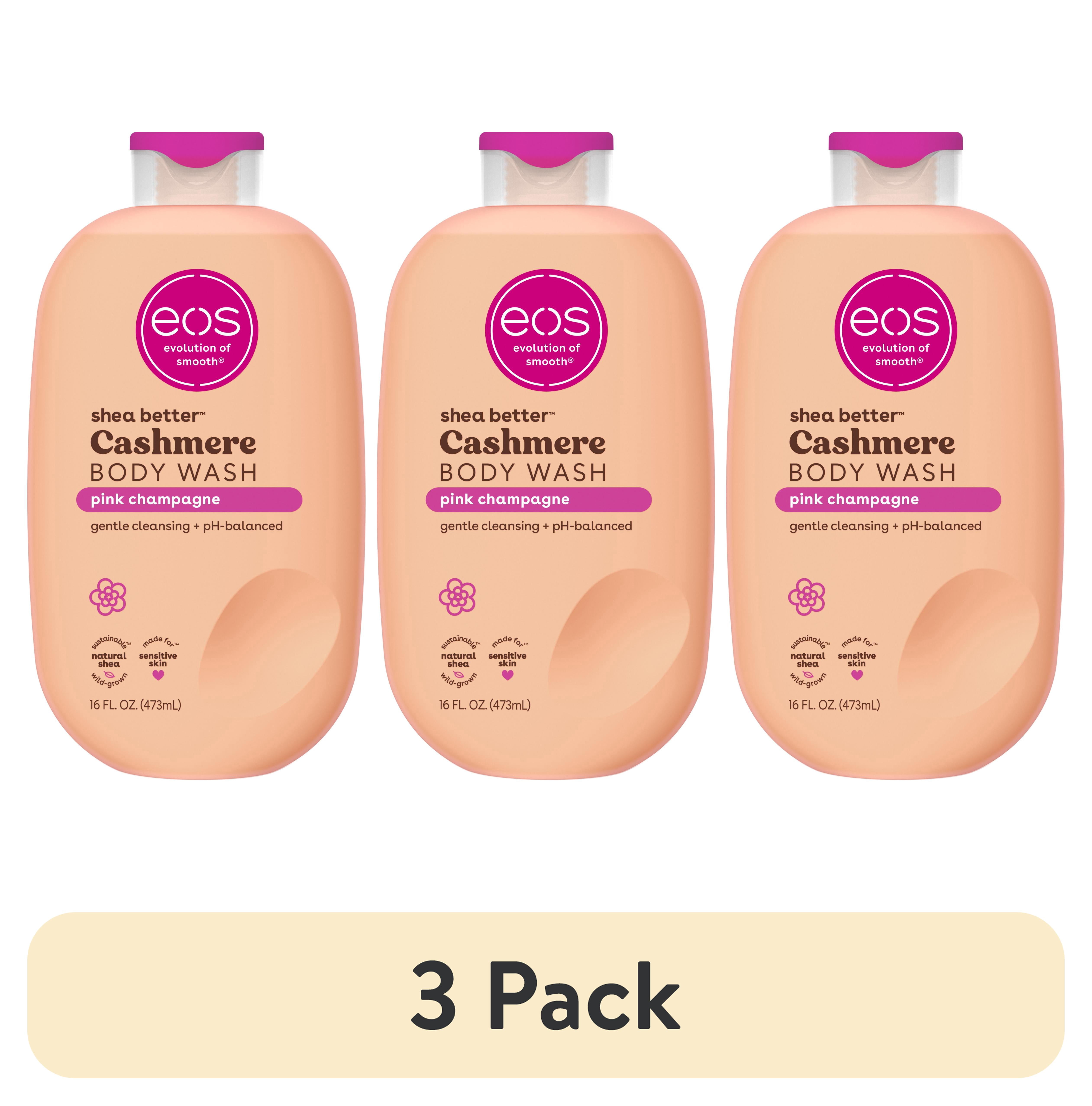 (3 pack) eos Shea Better Cashmere Body Wash, Pink Champagne, Creamy Gel Formula, 16 fl oz.