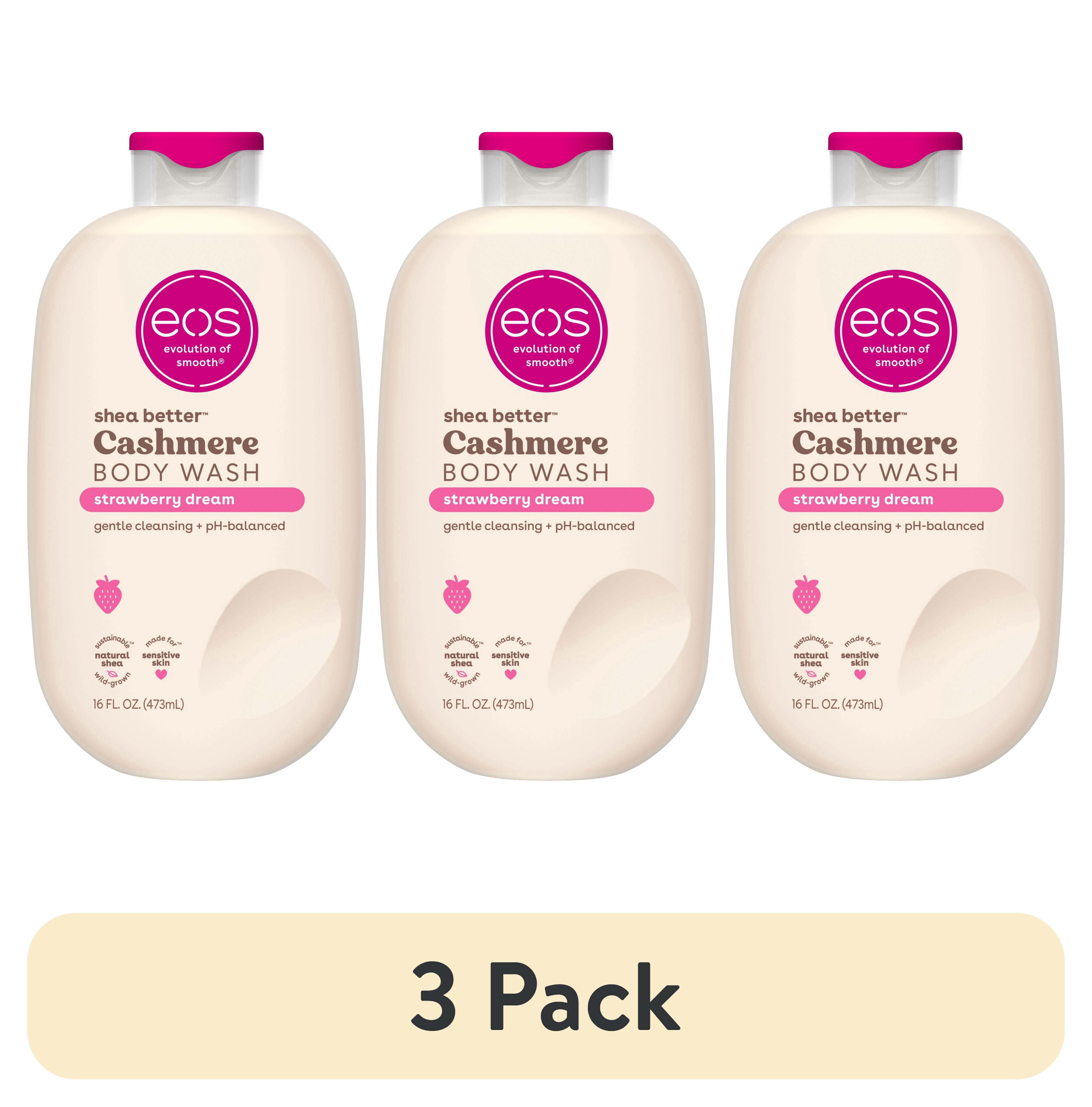 (3 pack) eos Shea Better Cashmere Body Wash - Strawberry Dream - 16 fl oz