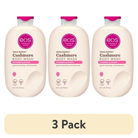(3 pack) eos Shea Better Cashmere Body Wash - Strawberry Dream - 16 fl oz
