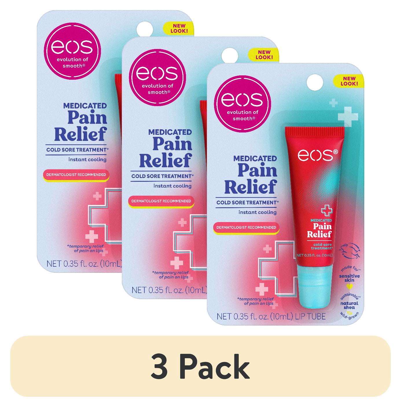 3 pack) eos Ultra Care Lip Treatment, Medicated Analgesic Lip