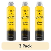 3 pack got2b Glued Spray Wax, 2-in-1 Dual Hair Spray Nozzle for Flexible Texture & Hold, 8 oz