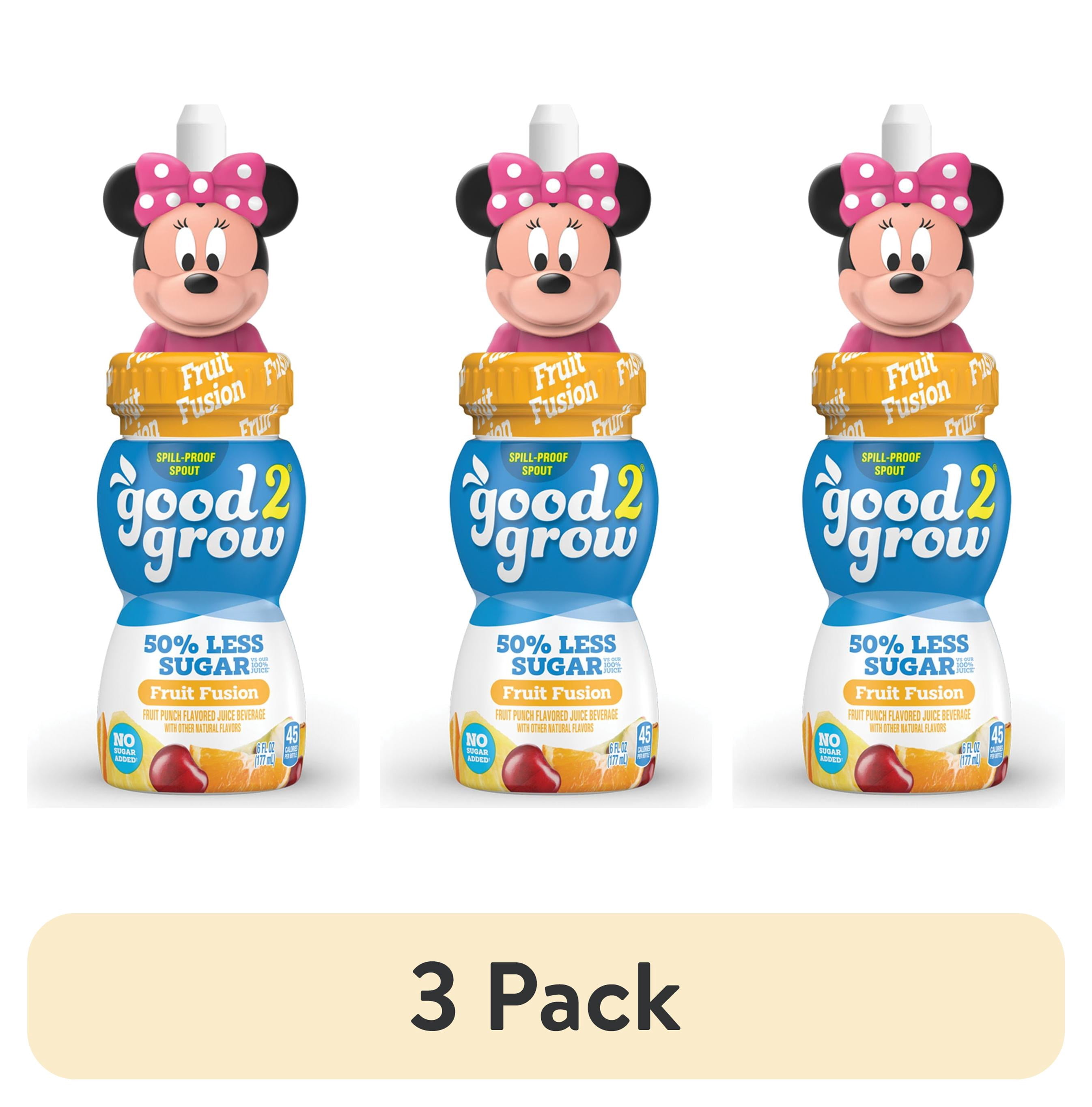 (3 pack) good2grow 6 oz 50% Less Sugar Fruit Fusion Juice Single Serve (Character Tops Vary)