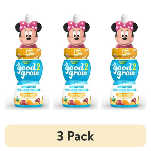 (3 pack) good2grow 6 oz Organic Low Sugar Fruit Fusion Juice Single Serve (Character Tops Vary)