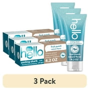 (3 pack) hello Smiling Shark Fluoride Free Kids Toothpaste, Natural Fruit Punch, 4.2 Oz Tube