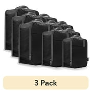 (3 pack) (3 pack) iFLY Expandable Packing Cubes 3-Piece Set, Black