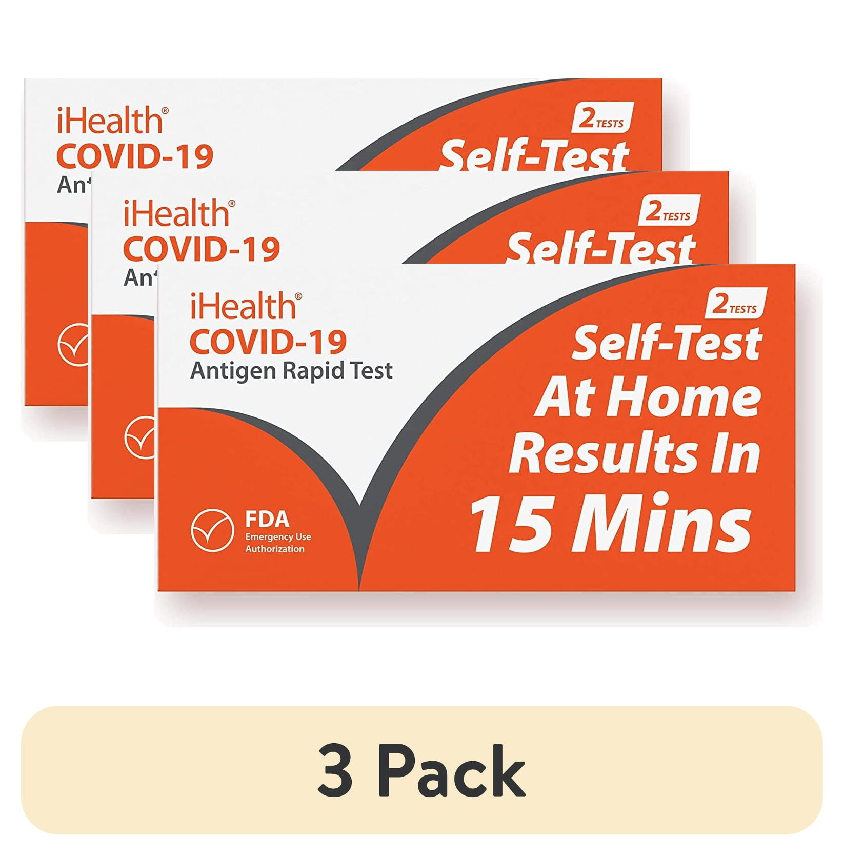 (3 pack) iHealth COVID-19 Antigen Rapid Home Self-Test Kit - 2 Pack ...