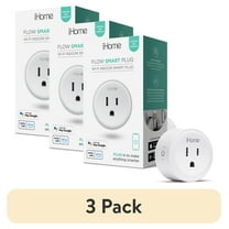 (3 pack) iHome Smart Plug 10A, Works with Alexa & Google Home, App Control, Single Pack, White