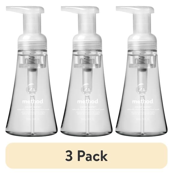 (3 pack) method Foaming Hand Wash, Sweet Water - Leaves Hands Soft & Clean, for Bathroom & Kitchen, Dewy Lemon Leaf, Grapefruit & Star Jasmine Notes, 10 fl oz
