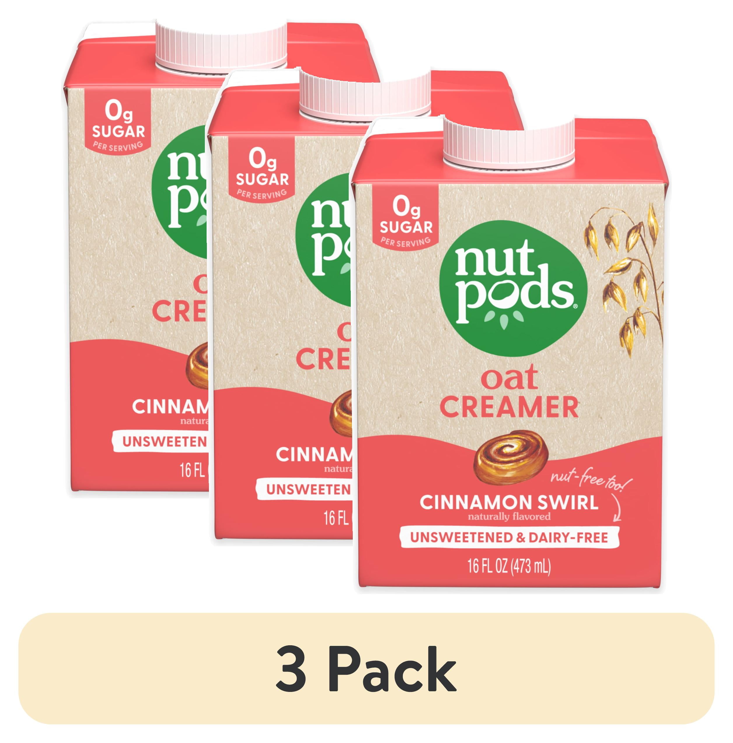 (3 pack) nutpods Oat Cinnamon Swirl Unsweetened Dairy Free Shelf Stable Creamer, 16 oz