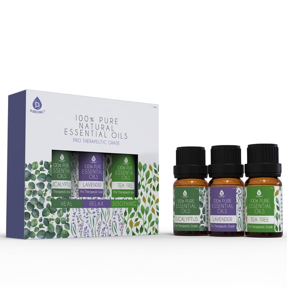 3 pack of 100% Pure Essential Oils (Eucalyptus, Lavender Tea Tree) by Pursonic