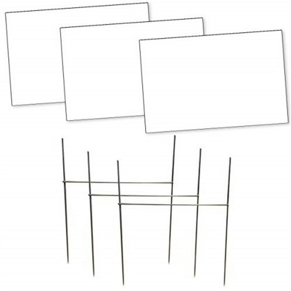 3 pack of 23" x 15" Coroplast Blank Yard Signs
