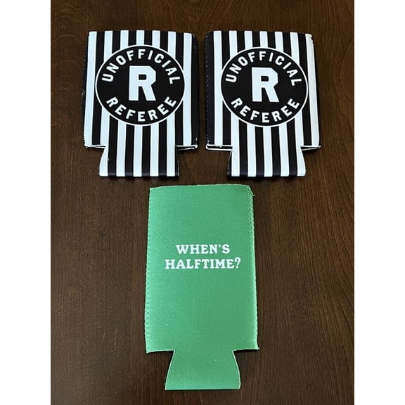 3-pack of can cooler drink sleeves Football Themed