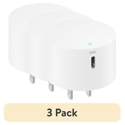 (3 pack) onn 20W Single USB-C Port Wall Charger, Fast Charging, USB-IF Certified, Foldable Plug, White - Compatible with iPhone 17/16/15 Series, Samsung Galaxy, Note, Pixel Devices iPad Pro, More